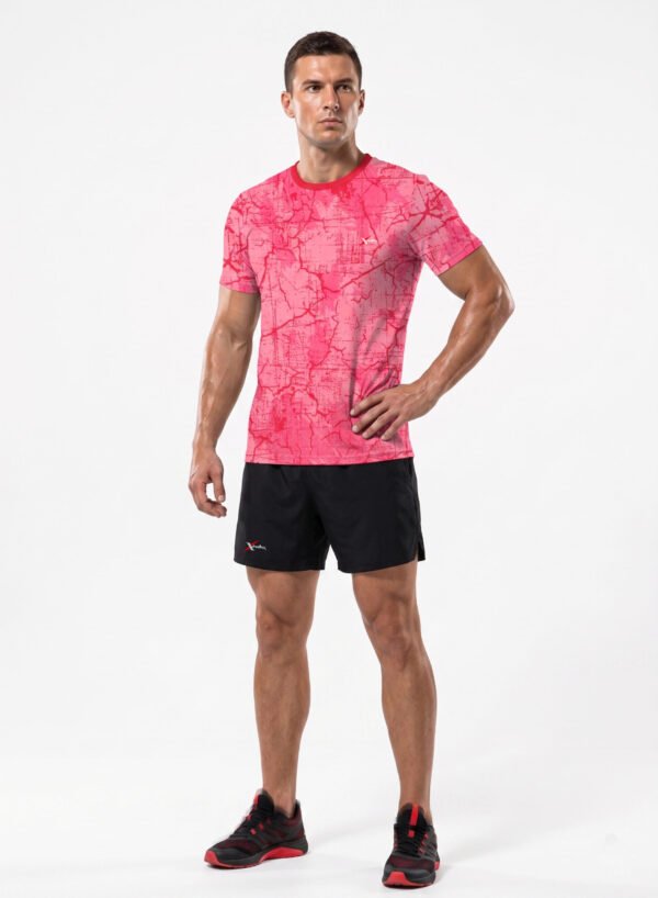 Men Abstract Print Slim Fit Crew Neck T-shirt