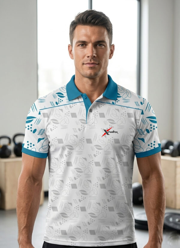 Men Printed Slim Fit Polo Sports T-shirt with CHEETRAX