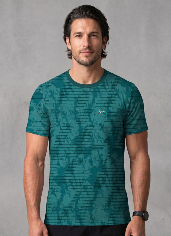 Men Abstract Print Slim Fit Crew Neck T-shirt