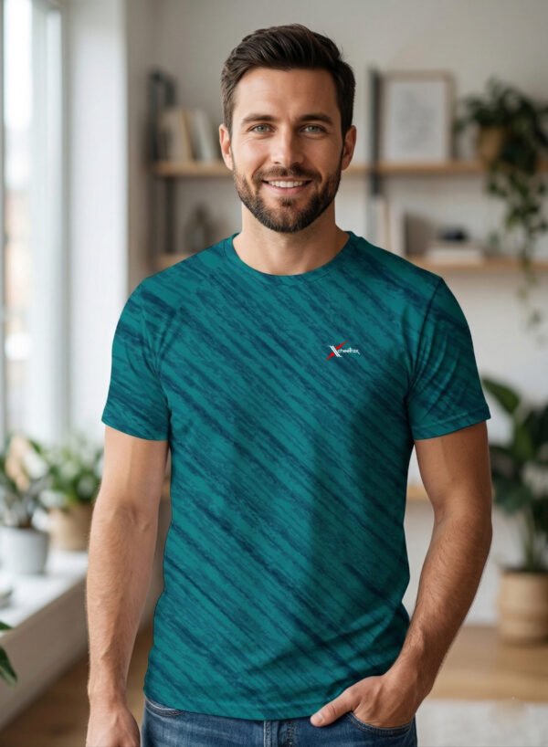 Men Abstract Print Slim Fit Crew Neck T-shirt