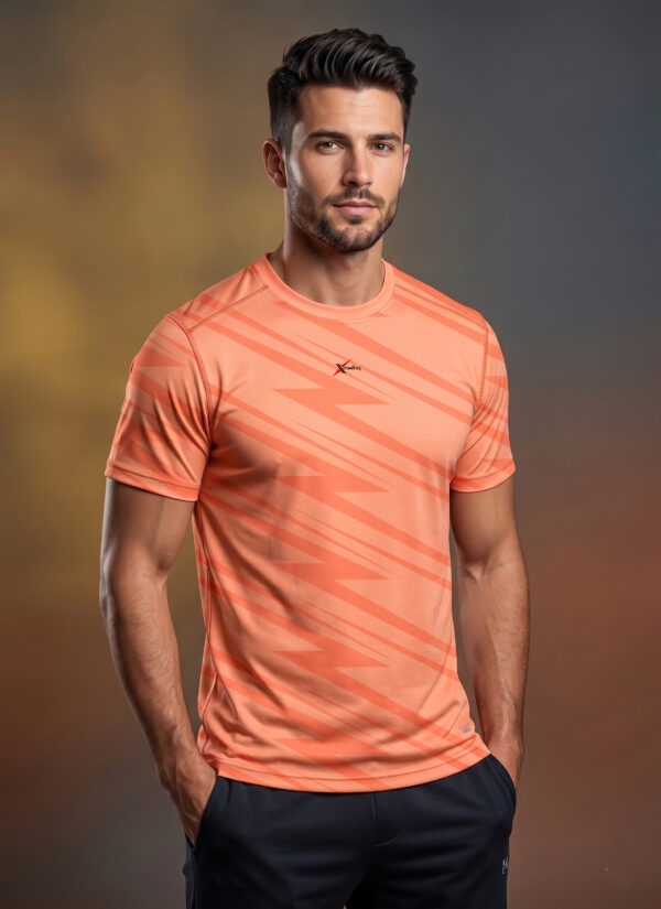 Men Abstract Print Slim Fit Crew Neck T-shirt