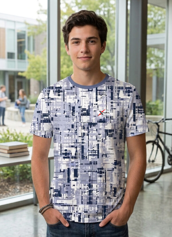 Men Abstract Print Slim Fit Crew Neck T-shirt