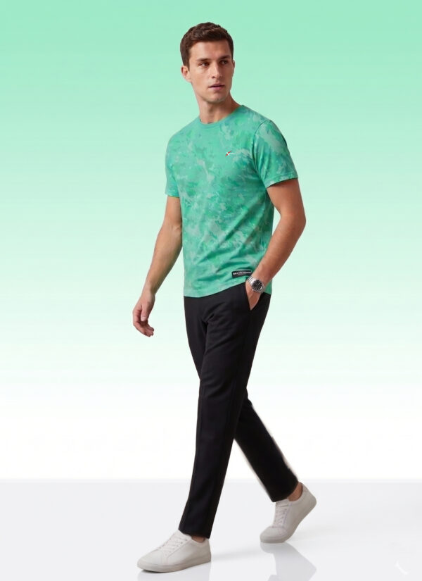 Men Abstract Print Slim Fit Crew Neck T-shirt