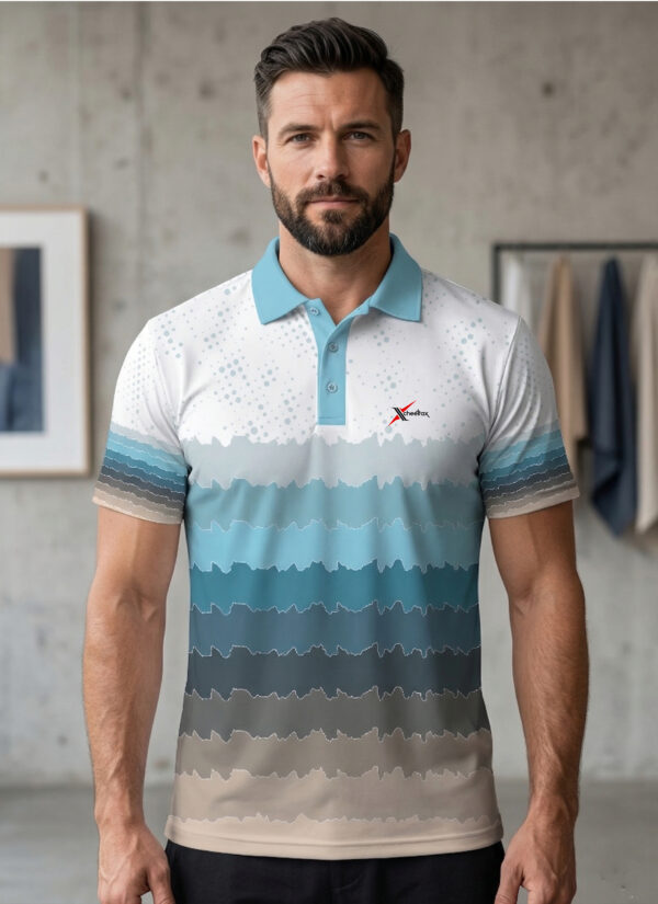 Men Printed Slim Fit Polo Sports T-shirt with CHEETRAX