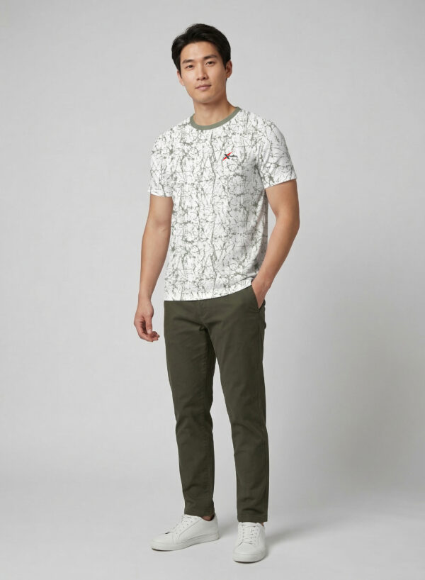 Men Abstract Print Slim Fit Crew Neck T-shirt