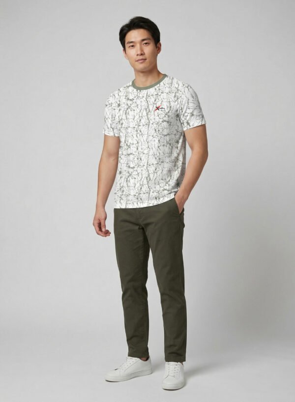 Men Abstract Print Slim Fit Crew Neck T-shirt