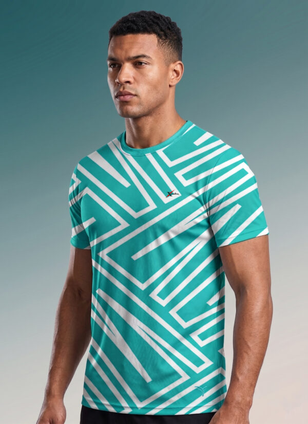 Men Abstract Print Slim Fit Crew Neck T-shirt