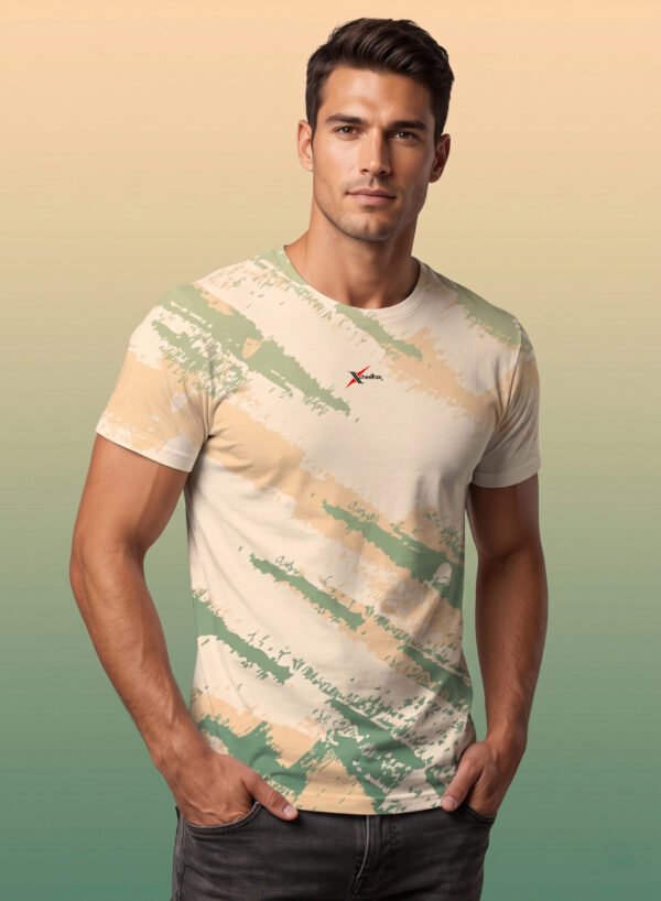 Men Abstract Print Slim Fit Crew Neck T-shirt